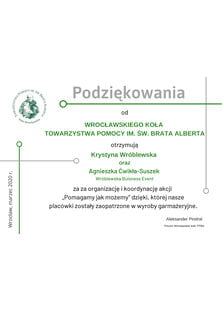 Podziękowania od Brata Alberta
