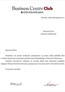 Podziękowania od BCC